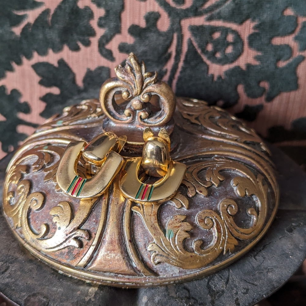 RARE‼️2PC💯GUCCI WEB DOOR-KNOCKER  CLIPS & NECKLACE BY PAOLO GUCCI - Picture 6 of 12
